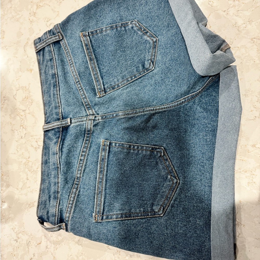 No Boundaries High Waist‎ Denim Cuffed Hem Shorts - Classic Blue NWT NEW - Picture 6 of 7